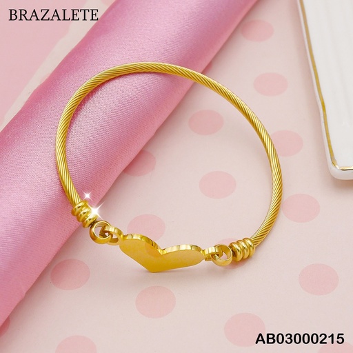 [AB03000215] BRAZALETE PLACA CORAZÓN