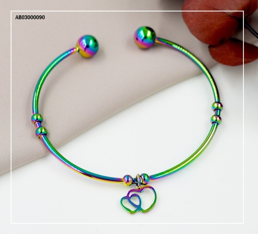 [AB03000090] BRAZALETE TORNASOL EXTREMOS PELOTAS DIJE CROQUI♥♥