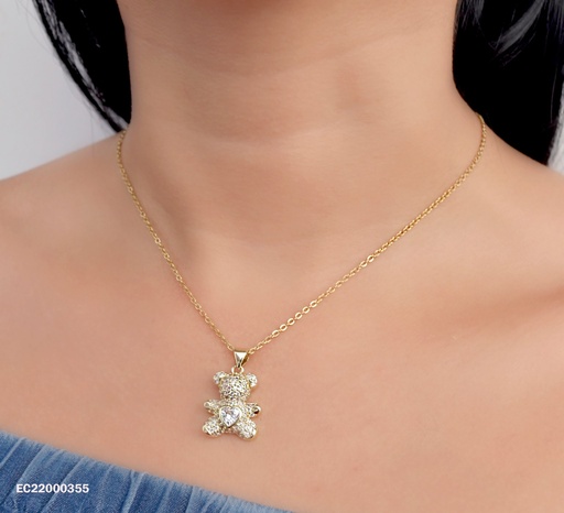 [EC22000355] CADENA DIJE OSO DE ZIRCONIAS, ZIRCONIA♥