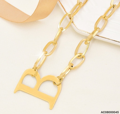 [AC08000045] CADENA ESTILO TIFFANY CON DIJE LETRA B