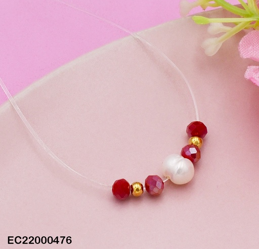 [EC22000476] CADENA NYLON CRISTALES COL.SURTIDOS CENTRO PERLA