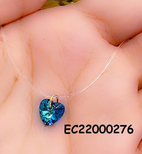 [EC22000276] CADENA NYLON DIJE:CORAZÓN AZUL