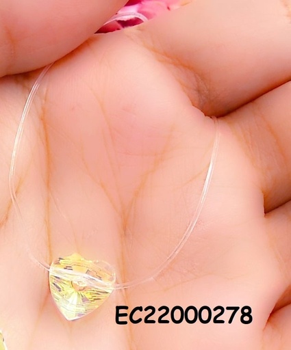 [EC22000278] CADENA NYLON DIJE:CORAZÓN DE CRISTAL