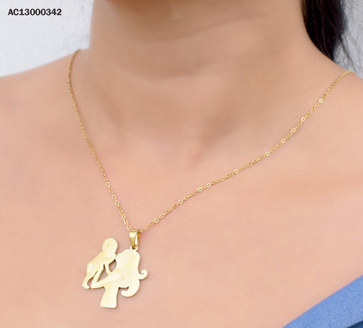 [AC13000342] CADENA SILUETA C/DETALLES DIJE MADRE JUGANDO CON HIJO