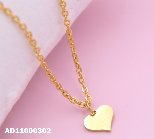 [AD11000302] DIJE PLACA DORADA CORAZÓN 10MM
