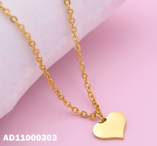 [AD11000303] DIJE PLACA DORADA CORAZÓN 12MM