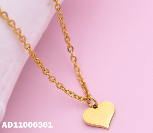 [AD11000301] DIJE PLACA DORADA CORAZÓN 8MM