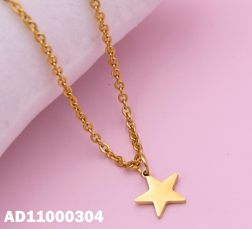 [AD11000304] DIJE PLACA DORADA ESTRELLA 10MM