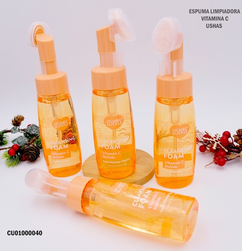 [CU01000040] ESPUMA LIMPIADORA C/CEPILLO USHAS VITAMIN C HA070 8.47OZ