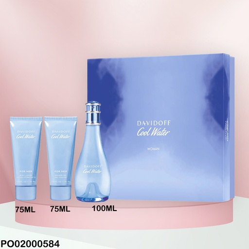 [PO02000584] ESTUCHE 3PCS COOL WATER DAVIDOFF FOR HER-POUR ELLE 75ML/100ML/75ML