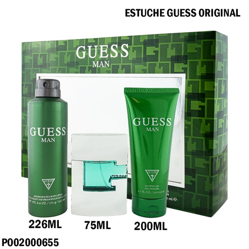 [PO02000655] ESTUCHE PERFUME GUESS MAN 3 PCS ATOMIZADOR/CREMA/SPRAY
