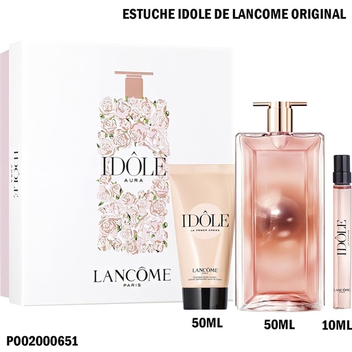 [PO02000651] ESTUCHE PERFUMES IDOLE 3 PCS VAPORIZADOR/CREMA/BOLSILLO LANCOME