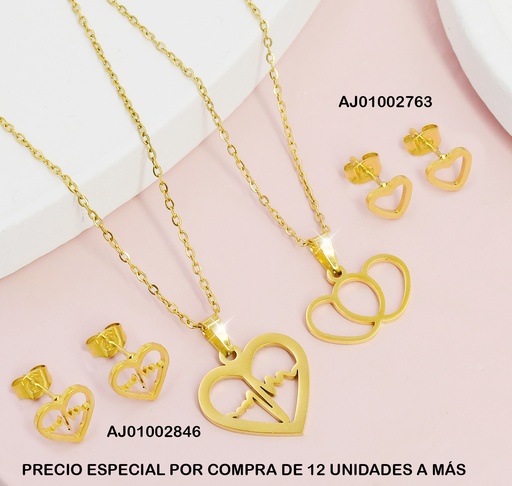 [AJ01002763] JUEGO CROQUIS CORAZONES DIJE:DOBLE ENTRELAZADOS EC.