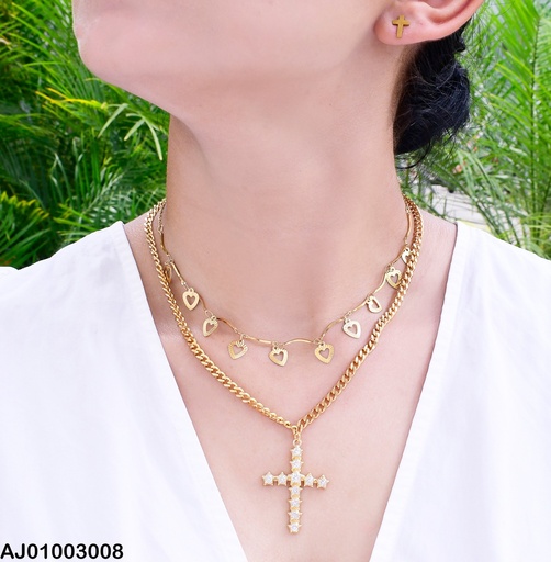 [AJ01003008] JUEGO DETALLES CRUCES DOBLE CAD. CROQUIS♥RAYADOS/CRUZ DE⭐