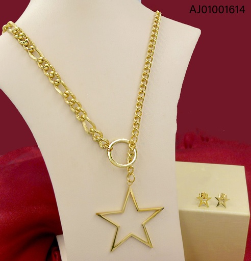 [AJ01001614] JUEGO DORADO ESTRELLAS,DIJE CROQUI DE ESTRELLA GRANDE