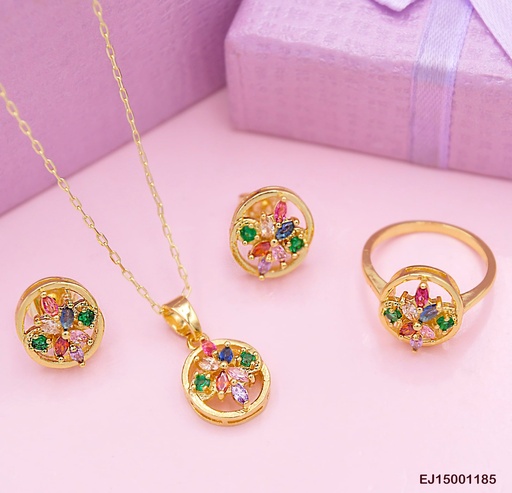 [EJ15001185] JUEGO ESTRELLA CRISTALES COL.EN CÍRCULO C/ANILLO