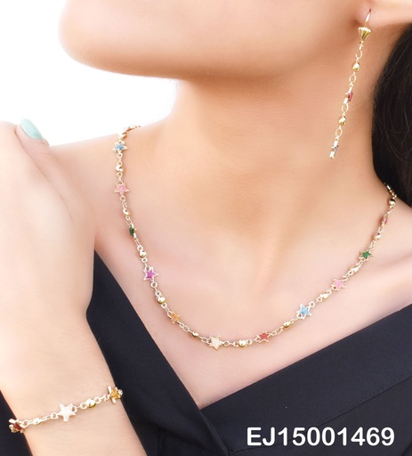 [EJ15001469] JUEGO ESTRELLAS COLORES ARETES COLGAR/PULSERA