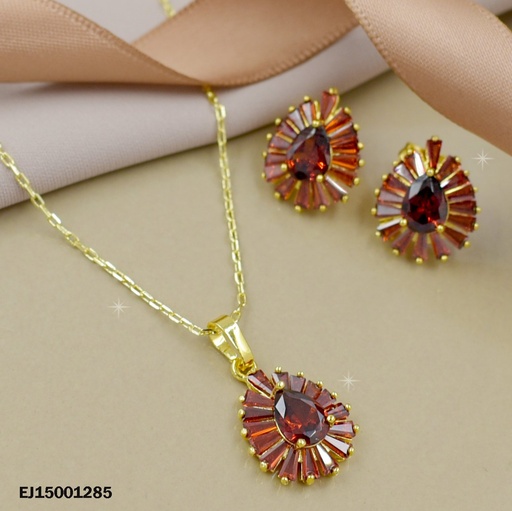 [EJ15001285] JUEGO FORMA DE GOTA DE CRISTALES ROJOS