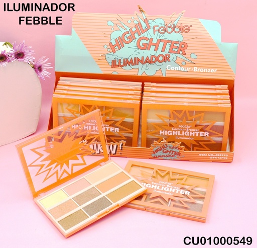 [CU01000549] PALETA 9 CONTORNO E ILUMINADOR FEBBLE /USHAS ES3770