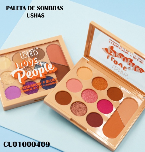[CU01000409] PALETA 9 SOMBRAS/2 BLUSH I LOVE PEOPLE USHAS ES3882-4