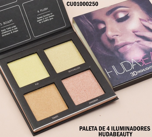 [CU01000250] PALETA DE 4 ILUMINADORES HUDA BEAUTY