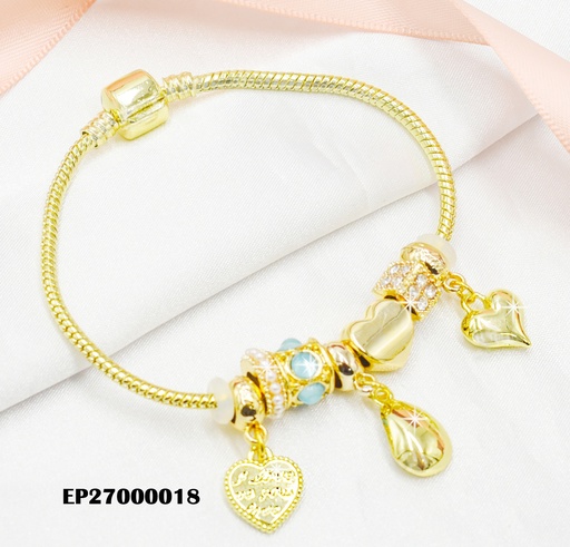 [EP27000018] PANDORA C/CHARMS DIJES COLGANTES:2 CORAZONES/GOT ZIRCONIA