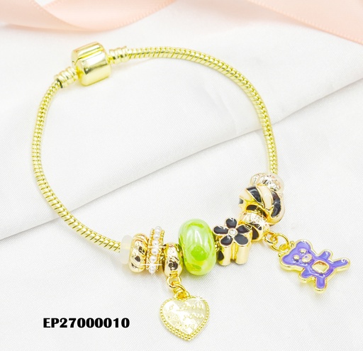 [EP27000010] PANDORA C/CHARMS DIJES COLGANTES:OSITO AZUL/CORAZÓN