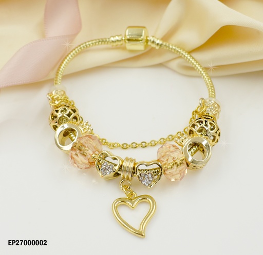 [EP27000002] PANDORA DORADA C/CHARM. COLGANTES:CADENITA/CROQUI♥
