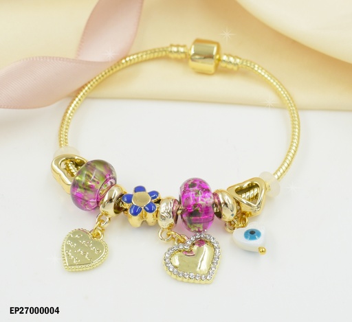 [EP27000004] PANDORA DORADA CHARMS. COLGANTES:CADENITA/OSITO PERLAS