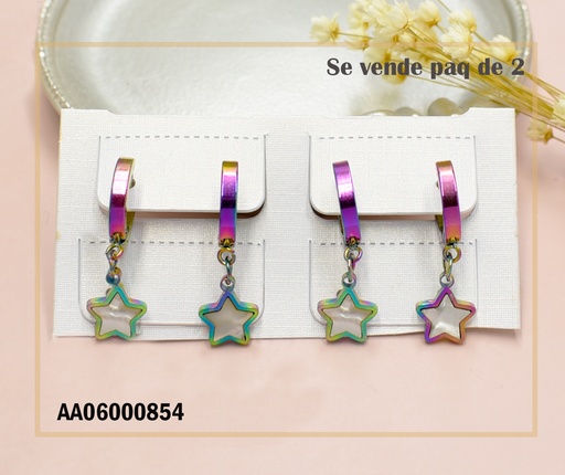 [AA06000854] PAQUETE 2 PARES ARETES TORNASOL HUGGIES COLGAR ESTRELLA