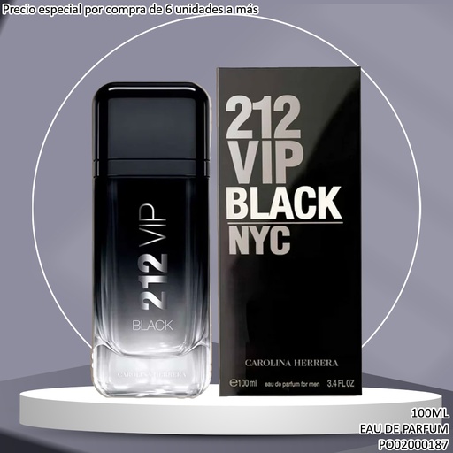 [PO02000187] PERFUME 212 VIP BLACK MEN CAROLINA HERRERA 100ML EDP