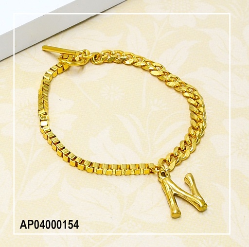 [AP04000154] PULSERA ACERO GRUESA CON LETRA N