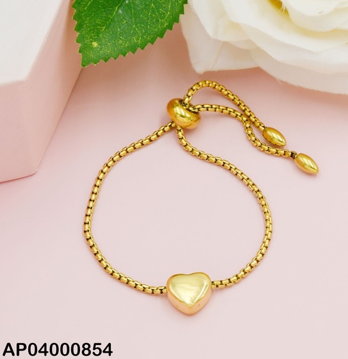 [AP04000854] PULSERA AJUSTABLE CORAZÓN INFLADO CENTRO