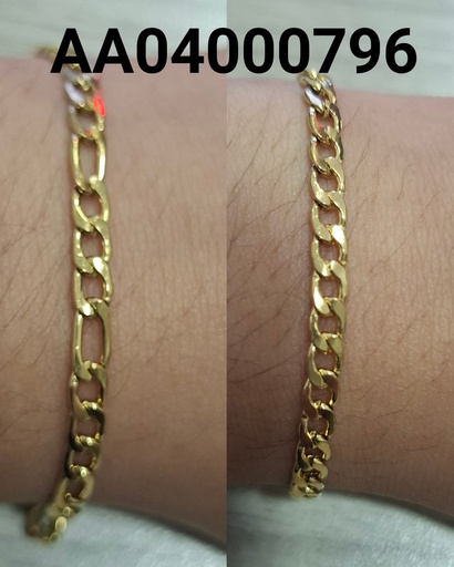 [AP04000796] PULSERA FINA MARTILLADA 1.0NK L.22CM