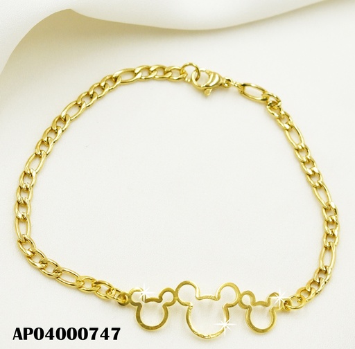 [AP04000747] PULSERA DORADA CROQUIS MICKEY MOUSE