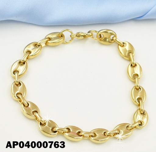 [AP04000763] PULSERA DORADA DE ESLABON OVALADO