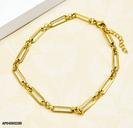 [AP04000289] PULSERA DORADA DE ESLABONES ALARGADOS