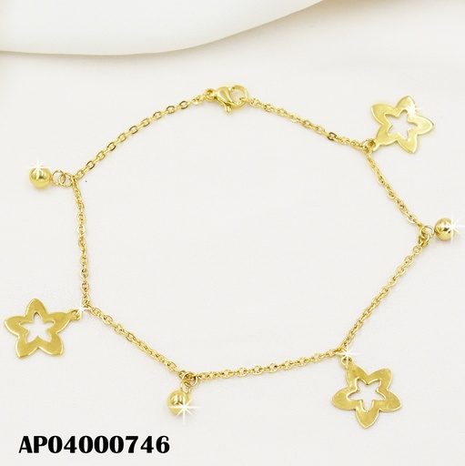 [AP04000746] PULSERA DORADA DIJES:CROQUI ESTRELLAS/PELOTITAS DOR.