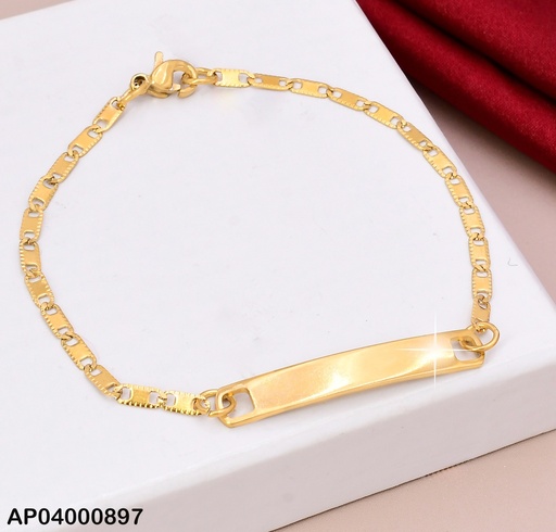 [AP04000897] PULSERA INFANTIL FINA C/PLACA ESLAB.PUNTEADOS 2.5NK A3940