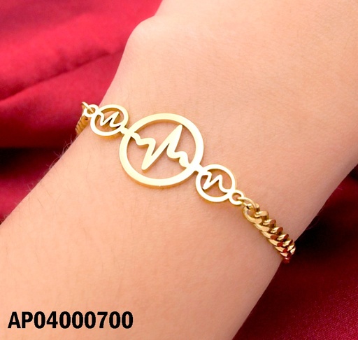 [AP04000700] PULSERA MARTILLADA CENTRO:PULSO CORAZÓN EN CÍRCULO