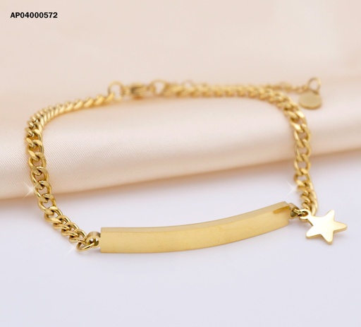 [AP04000572] PULSERA MARTILLADA CON PLACA DIJE ESTRELLA
