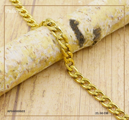 [AP04000603] PULSERA MARTILLADA DORADA 1.6NK 21.5CM