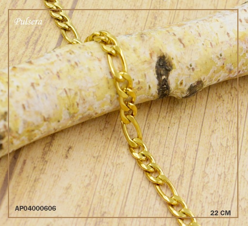 [AP04000606] PULSERA MARTILLADA ESLABONES ALARGADOS SIN PLACA 1.4NK 22CM