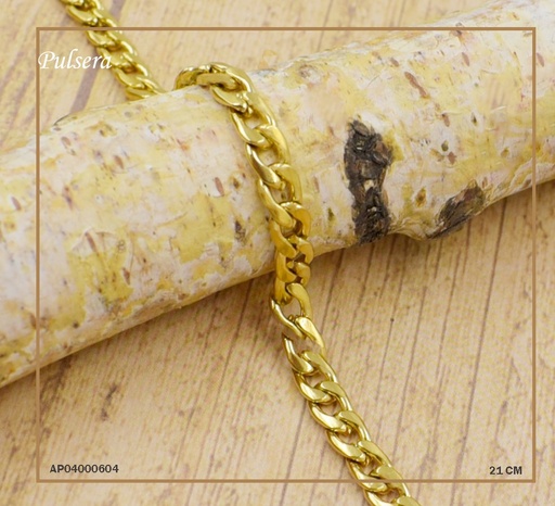 [AP04000604] PULSERA MARTILLADA S/PLACA ESLABONES PEQUEÑOS 1.2NK 21CM