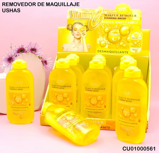 [CU01000561] REMOVEDOR DE MAQUILLAJE VITAMINA "C"USHAS 215ML FS366