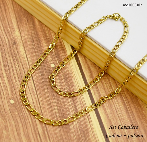 [AS10000107] SET CADENA/PULSERA FINA S/PLACA 0.8NK/C 60CM P 22CM ESLAB. ALARGADOS