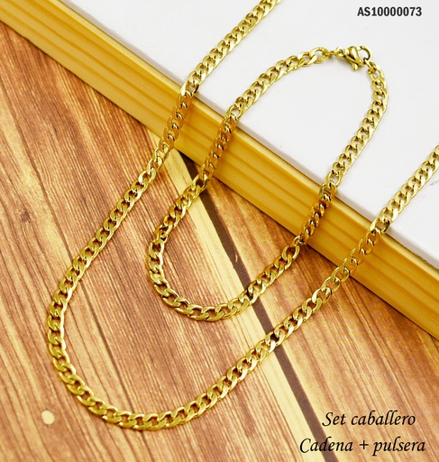 [AS10000073] SET CADENA/PULSERA FINA S/PLACA 0.8NK/C 60CM P 22CM ESLAB. UNIF