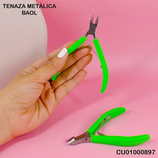 [CU01000897] TENAZA METÁLICA CON PROTECTOR VERDE BAOL