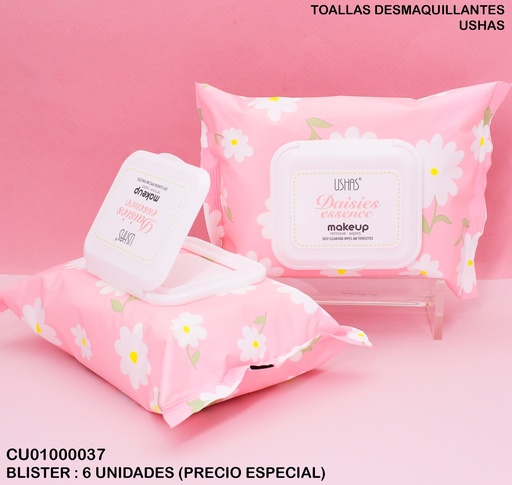 [CU01000037] TOALLAS DESMAQUILLANTES (30) DAISIES ESSENCE USHAS WP012
